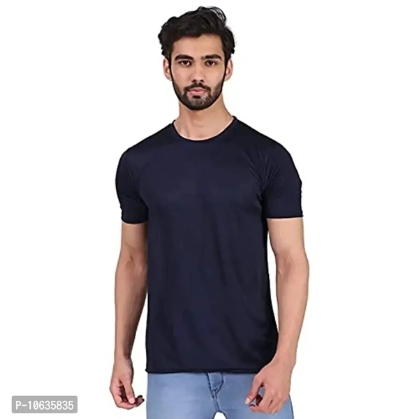 Spotean Mens Tshirt | Regular Fit Polyester T-Shirt for Men | Comfortable Soft and Well Crafted Classic Half Sleeve Tshirts | Casual Mens Tshirt in Dark Blue Color - SmallSize: SL Color:  Blue Fabric:  Polyester Type:  t-shirts Style:  Western Design Type:  WesternWithin 6-8 business days However, to find out an actual date of delivery, please enter your pin code.• Spotean Mens T-S - S