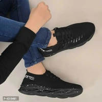 Elegant Black Mesh Solid Sports Shoes For MenSize: UK6UK7UK10 Color:  Black Type:  Sports Shoes Style:  Solid Design Type:  Running Shoes Material:  MeshWithin 6-8 business days However, to find out an actual date of delivery, please enter your pin code.Elegant Black Mesh Solid Sports Shoes For Men - UK7