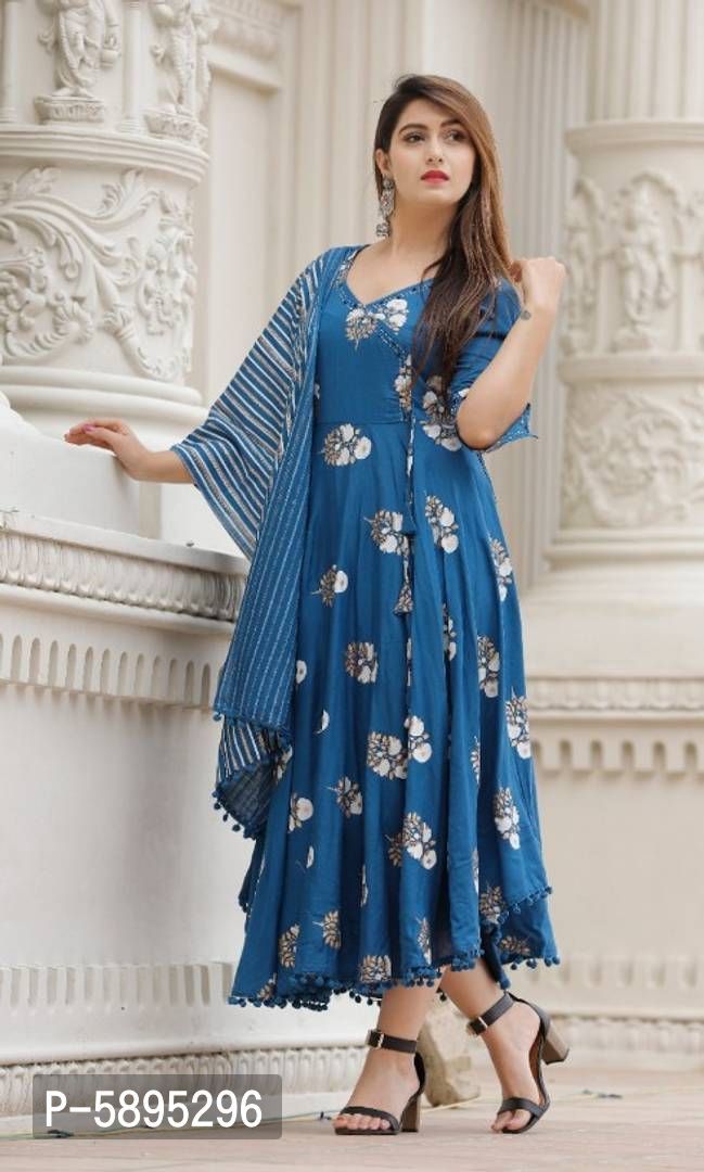 Indian Pakistani Newest Long Heavy Worked Anarkali Dress Stylish Party Wear  Suit | eBay