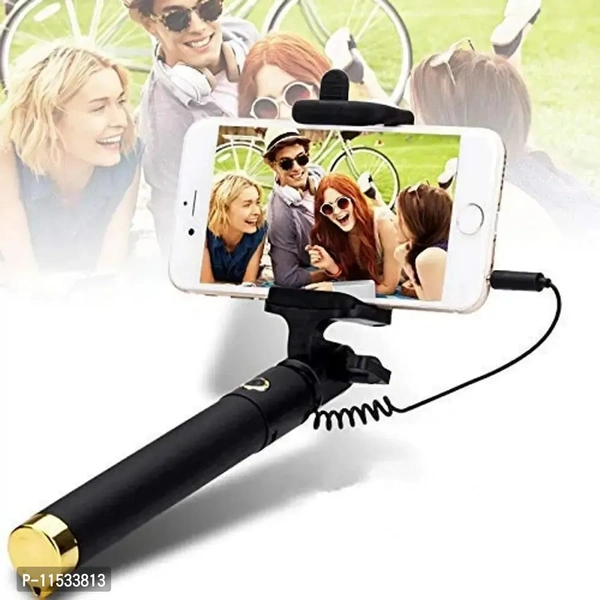 icall Selfie Sticks with Aux Wire for All Smart Phones Cable Selfie Stick Color:  Multicoloured Supported Interface:  Cable Batteries Included:  No Batteries Required:  NoLength: 15.0 (in cm)Within 6-8 business days However, to find out an actual date of delivery, please enter your pin code.Simply plug in the 3.5mm AUX cable and press the shutter for pictures Compact Wired Selfie S