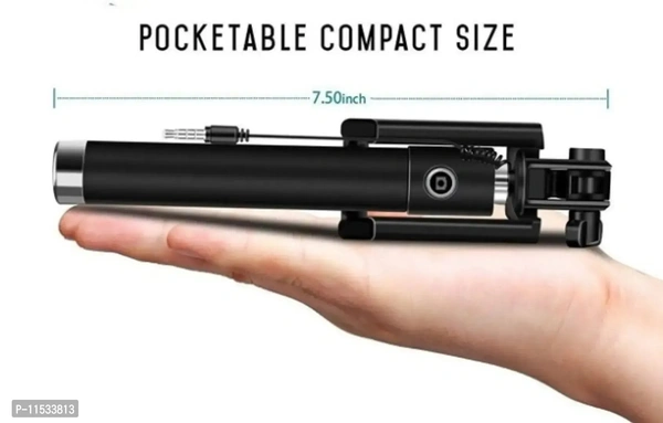 icall Selfie Sticks with Aux Wire for All Smart Phones Cable Selfie Stick Color:  Multicoloured Supported Interface:  Cable Batteries Included:  No Batteries Required:  NoLength: 15.0 (in cm)Within 6-8 business days However, to find out an actual date of delivery, please enter your pin code.Simply plug in the 3.5mm AUX cable and press the shutter for pictures Compact Wired Selfie S