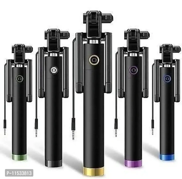 icall Selfie Sticks with Aux Wire for All Smart Phones Cable Selfie Stick Color:  Multicoloured Supported Interface:  Cable Batteries Included:  No Batteries Required:  NoLength: 15.0 (in cm)Within 6-8 business days However, to find out an actual date of delivery, please enter your pin code.Simply plug in the 3.5mm AUX cable and press the shutter for pictures Compact Wired Selfie S