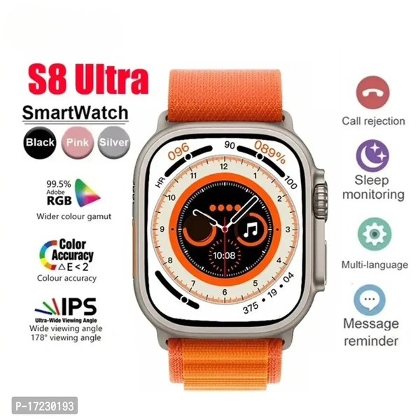 S8 Ultra Smart Watches 2 Inches Series 8 Men Smartwatch Women Wireless Charging Touch Screen Smartwatch Bluetooth Calls Bracelet Warranty Description:  Manual EntryWithin 6-8 business days However, to find out an actual date of delivery, please enter your pin code.Massive 2.05 display: See everyday data clearly under the brightest sun on the 2.05 TFT LCD that sports 550 nits of bri