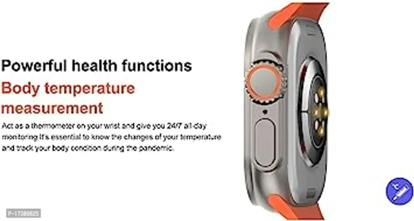 Smartwatch S8 Ultra 49MM with 2.05 HD Display, Ocean Band, Sports  Health, Bluetooth Calling, Wireless Charging, with Warranty (Orange) Warranty Description:  Manual EntryWeight: 0.0 - 0.0 (in kgs)Within 6-8 business days However, to find out an actual date of delivery, please enter your pin code.Massive 2.05 display: See everyday data clearly under the brightest sun on the 2.05'' 