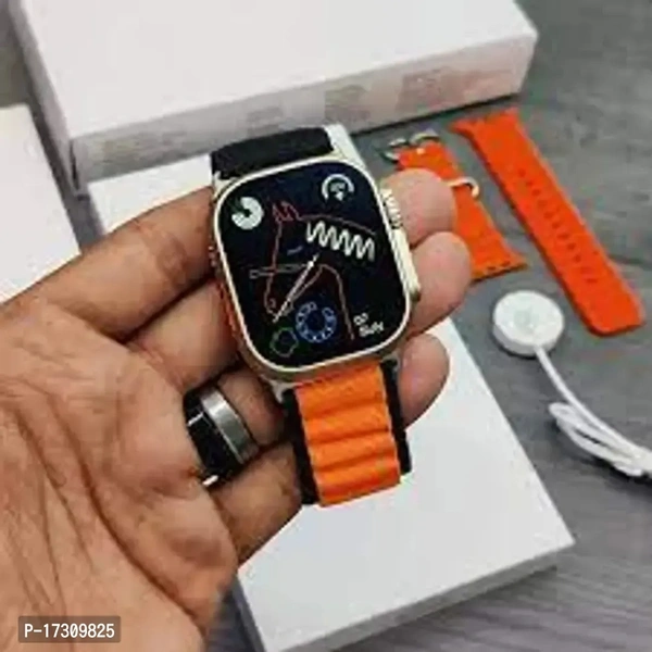 Smartwatch S8 Ultra 49MM with 2.05 HD Display, Ocean Band, Sports  Health, Bluetooth Calling, Wireless Charging, with Warranty (Orange) Warranty Description:  Manual EntryWeight: 0.0 - 0.0 (in kgs)Within 6-8 business days However, to find out an actual date of delivery, please enter your pin code.Massive 2.05 display: See everyday data clearly under the brightest sun on the 2.05'' 