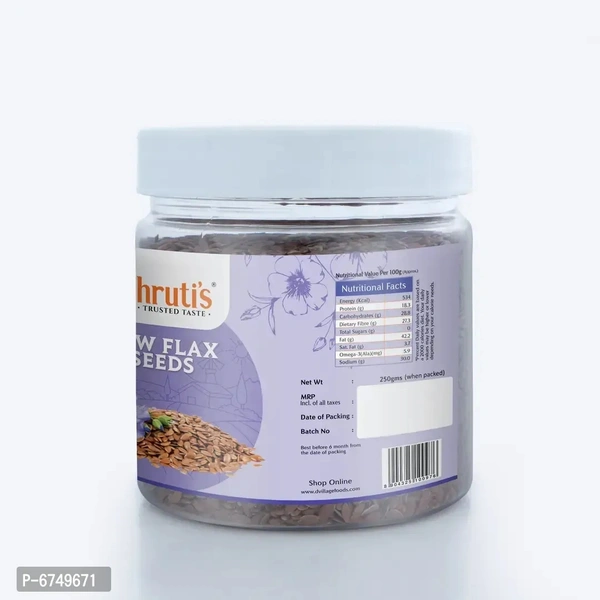 Raw Flax Seeds 250G Ingredient Type:  Vegetarian Packaging Type:  Plastic ContainerQuantity (gm): 250.0 (in grams)Quantity (kg): 0.25 (in kg)Within 6-8 business days However, to find out an actual date of delivery, please enter your pin code.Offers A Premium Hand Picked Seeds. Right From Choosing The Premium Quality Seeds From Around The Globe To Efficiently Sorting, Grading, And P