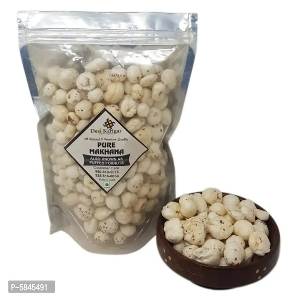 Platter Puffed Fox Nuts (Unroasted Makhana), 100gQuantity (gm): 100.0 (in grams)Quantity (kg): 0.1 (in kg)Within 6-8 business days However, to find out an actual date of delivery, please enter your pin code.Supreme quality Puffed Lotus Seeds, or Makhana. Makhana are considered to be a super-food with Low GI, rich in flavonoids and good source of protein, carbohydrates, fibre, magne