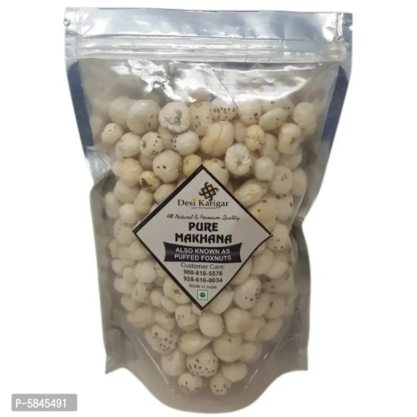 Platter Puffed Fox Nuts (Unroasted Makhana), 100gQuantity (gm): 100.0 (in grams)Quantity (kg): 0.1 (in kg)Within 6-8 business days However, to find out an actual date of delivery, please enter your pin code.Supreme quality Puffed Lotus Seeds, or Makhana. Makhana are considered to be a super-food with Low GI, rich in flavonoids and good source of protein, carbohydrates, fibre, magne