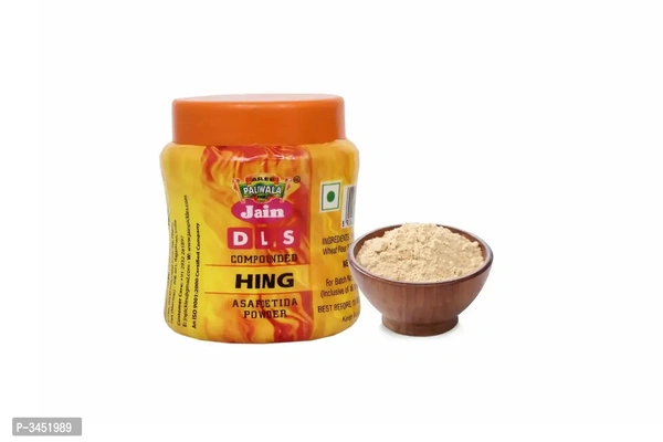 Pack of 2 Jain DLS Strong Asafoetida (Strong Hing) 50 gm-Price Incl.Shipping Ingredient Type:  Vegetarian Packaging Type:  Plastic BottleQuantity (gm): 100.0 (in grams)Quantity (kg): 0.1 (in kg)Within 6-8 business days However, to find out an actual date of delivery, please enter your pin code.Asafoetida is an essential ingredient in Indian cuisine. It has a very strong and unique 
