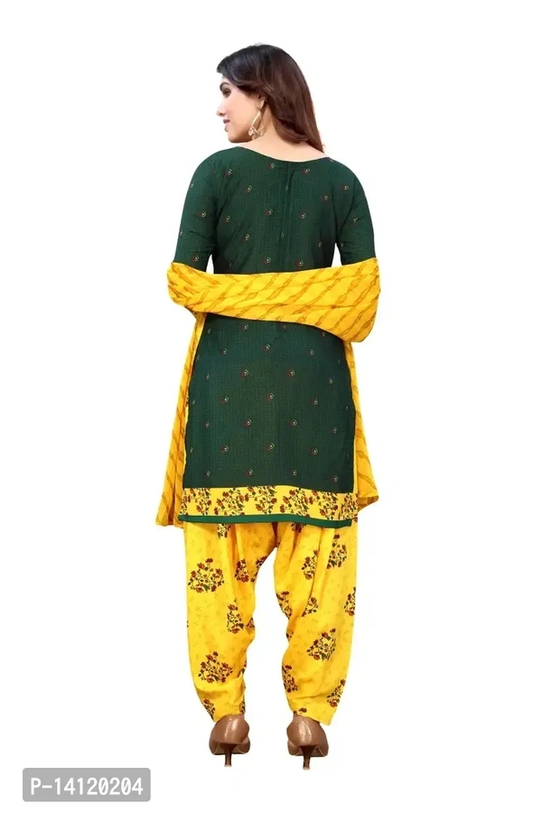 Unstitched Crepe Salwar Suit Material Floral Print, Printed, Geometric Print Color:  Yellow Fabric:  Crepe Type:  Dress Material with Dupatta Style:  Floral PrintTop Length: 2.2 (in metres)Bottom Length: 2.0 (in metres)Dupatta Length: 2.25 (in metres)Within 6-8 business days However, to find out an actual date of delivery, please enter your pin code.Pack Of 2 Unstitched Dress Mater