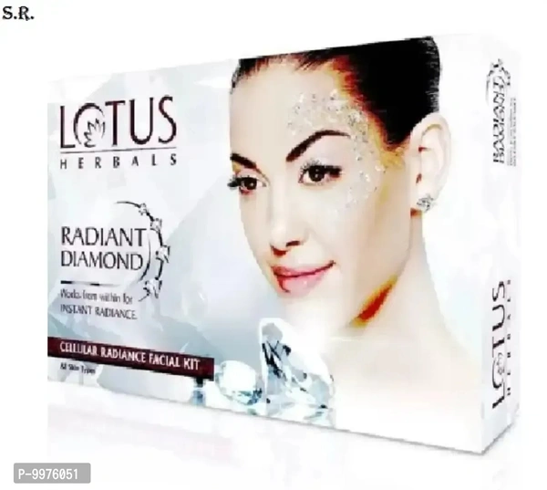 lotus herbals radiant diamond facial kit pack of 1 Type:  Facial Kits Suitable For:  All Skin TypeWithin 6-8 business days However, to find out an actual date of delivery, please enter your pin code.This Radiance Kit helps in shedding your skin and makes it shiny. This Kit profoundly feeds your dull skin and makes it energetic and supple. You can dispose of the dim spots, scarcely 