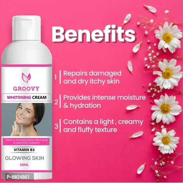 WHITENING CREAM FOR GLOWING SKIN 50ML (PACK OF 1) Type:  Lotions & Creams Suitable For:  All Skin TypeWithin 6-8 business days However, to find out an actual date of delivery, please enter your pin code.