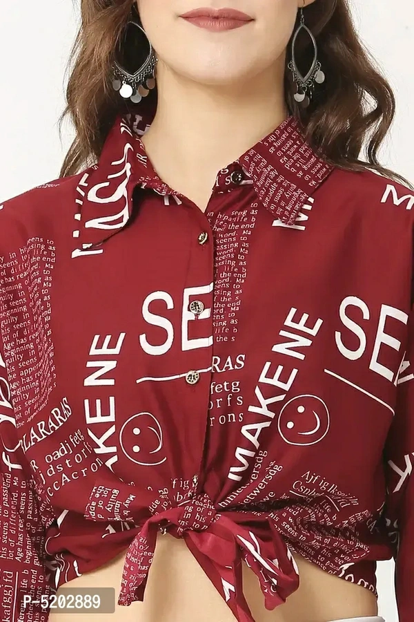 Women Cotton Blend Printed Crop TopSize: SMLXL Color:  Maroon Fabric:  Cotton Blend Style:  PrintedWithin 6-8 business days However, to find out an actual date of delivery, please enter your pin code.null - L