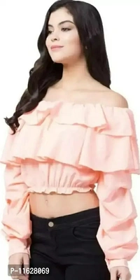 Pretty Fashionista  Stylish Solid Crop TopSize: XSSML Color:  Peach Fabric:  Crepe Style:  Solid Sleeve Style:  Regular SleevesWithin 6-8 business days However, to find out an actual date of delivery, please enter your pin code.AR APPARELS an amazing range of tops which signifies todays generation. These uniquely designed top give you the comfort you need with style you want. - M