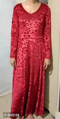 Maroon Printed Velvet Long DressSize: SMLXLWithin 6-8 business days However, to find out an actual date of delivery, please enter your pin code.Fabric : Velvet Sleeve Length : Long Sleeves Pattern : Printed Multipack : 1 Sizes : S (Bust Size : 32 in, Length Size: 46 in) XL (Bust Size : 38 in, Length Size: 46 in) L (Bust Size : 36 in, Length Size: 46 in) M (Bust Size : 34 in, Length - M