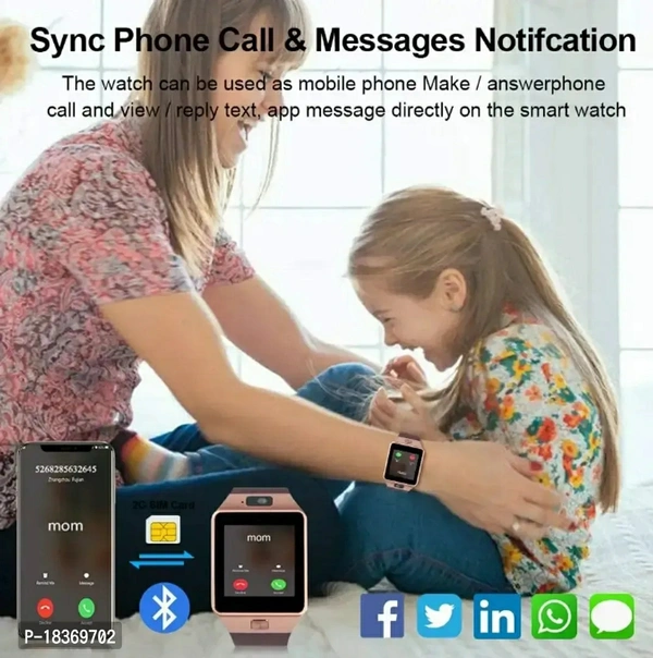 DZ09 Bluetooth Smartwatch with Sim Card Slot callinng Function, Camera Recording smartwatch for Unisex, Touchscreen Multifunction Smartwatch   AAA Warranty Description:  Manual EntryWeight: 0.2 (in kgs)Storage: 5.0 (in GB)Within 6-8 business days However, to find out an actual date of delivery, please enter your pin code.DZ09 smartwatches for unisex,Compatible with Smartphones, Wir