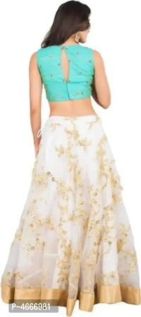 Latest Attractive Net Semi Stitched Lehenga Choli Color:  White Fabric:  Net Type:  Semi Stitched Style:  EmbroideredWaist: 41.0 - 43.0 (in inches)Bust: 44.0 - 46.0 (in inches)Within 6-8 business days However, to find out an actual date of delivery, please enter your pin code.Latest Attractive Net Semi Stitched Lehenga Choli