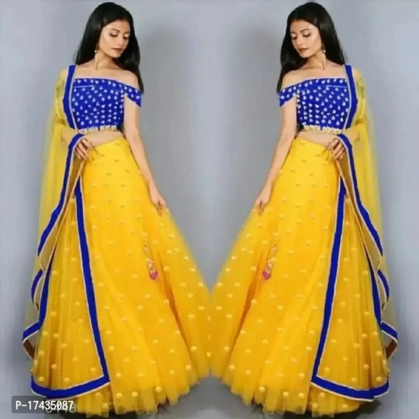 Women  Net Semi Stitched Lehenga Choli Fabric:  Net Type:  Semi StitchedWaist: 32.0 - 40.0 (in inches)Bust: 32.0 - 40.0 (in inches)Within 6-8 business days However, to find out an actual date of delivery, please enter your pin code.null - Blue