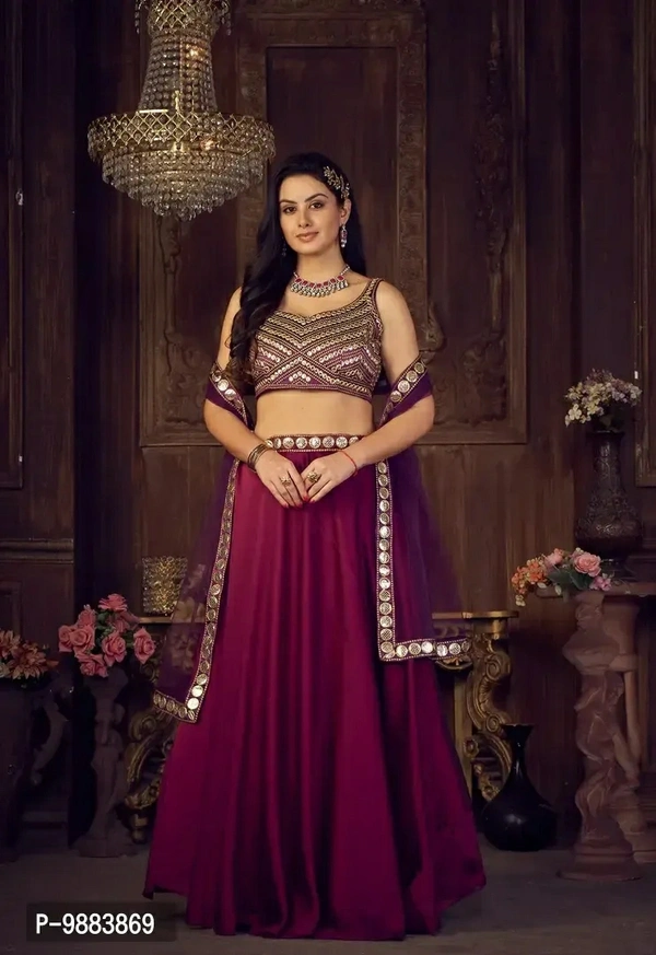 Women  Art Silk Semi Stitched Lehenga Choli Fabric:  Art Silk Type:  Semi StitchedWaist: 32.0 - 40.0 (in inches)Bust: 32.0 - 40.0 (in inches)Within 6-8 business days However, to find out an actual date of delivery, please enter your pin code.