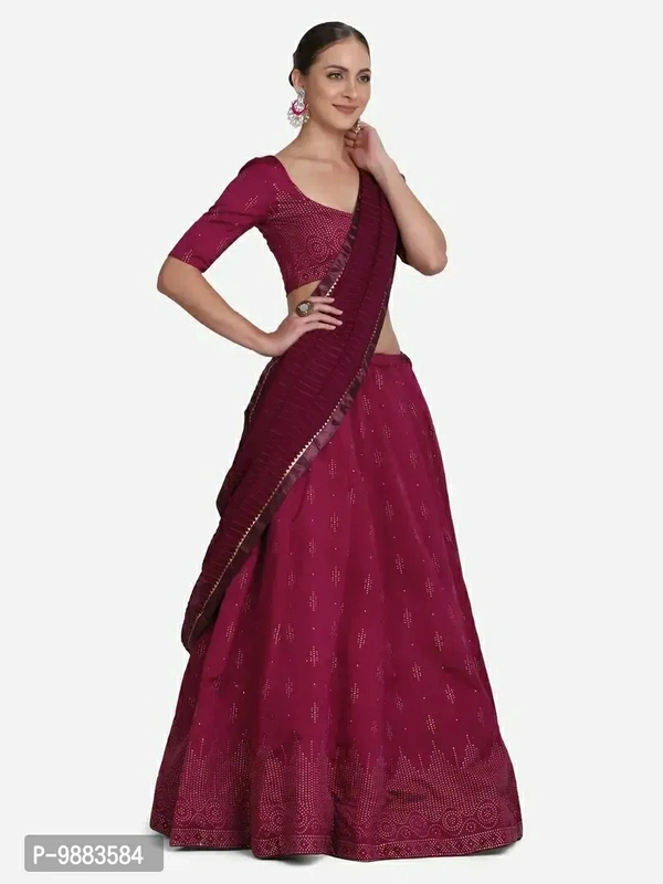 Women  Art Silk Semi Stitched Lehenga Choli Fabric:  Art Silk Type:  Semi StitchedWaist: 32.0 - 40.0 (in inches)Bust: 32.0 - 40.0 (in inches)Within 6-8 business days However, to find out an actual date of delivery, please enter your pin code.null