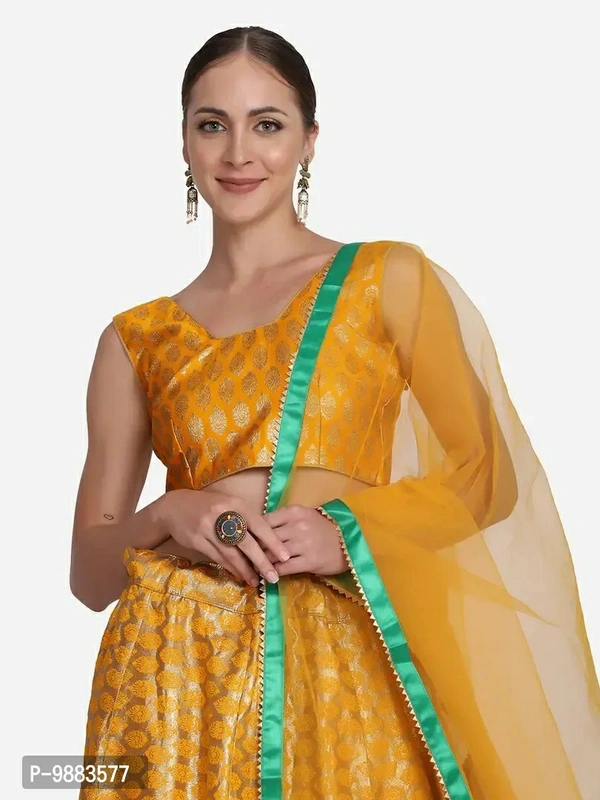 Women  Jacquard Semi Stitched Lehenga Choli Fabric:  Art Silk Type:  Semi StitchedWaist: 32.0 - 40.0 (in inches)Bust: 32.0 - 40.0 (in inches)Within 6-8 business days However, to find out an actual date of delivery, please enter your pin code.