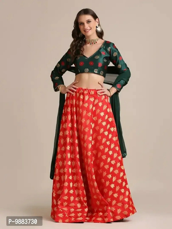 Women  Jacquard Semi Stitched Lehenga Choli Fabric:  Art Silk Type:  Semi StitchedWaist: 32.0 - 40.0 (in inches)Bust: 32.0 - 40.0 (in inches)Within 6-8 business days However, to find out an actual date of delivery, please enter your pin code.