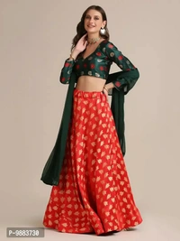 Women  Jacquard Semi Stitched Lehenga Choli Fabric:  Art Silk Type:  Semi StitchedWaist: 32.0 - 40.0 (in inches)Bust: 32.0 - 40.0 (in inches)Within 6-8 business days However, to find out an actual date of delivery, please enter your pin code.