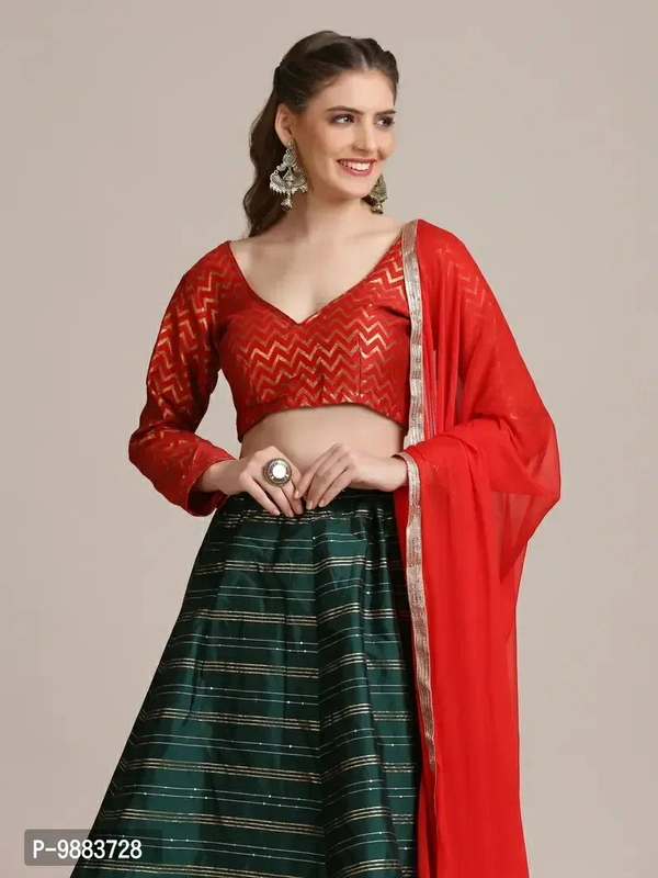 Women  Jacquard Semi Stitched Lehenga Choli Fabric:  Art Silk Type:  Semi StitchedWaist: 32.0 - 40.0 (in inches)Bust: 32.0 - 40.0 (in inches)Within 6-8 business days However, to find out an actual date of delivery, please enter your pin code.