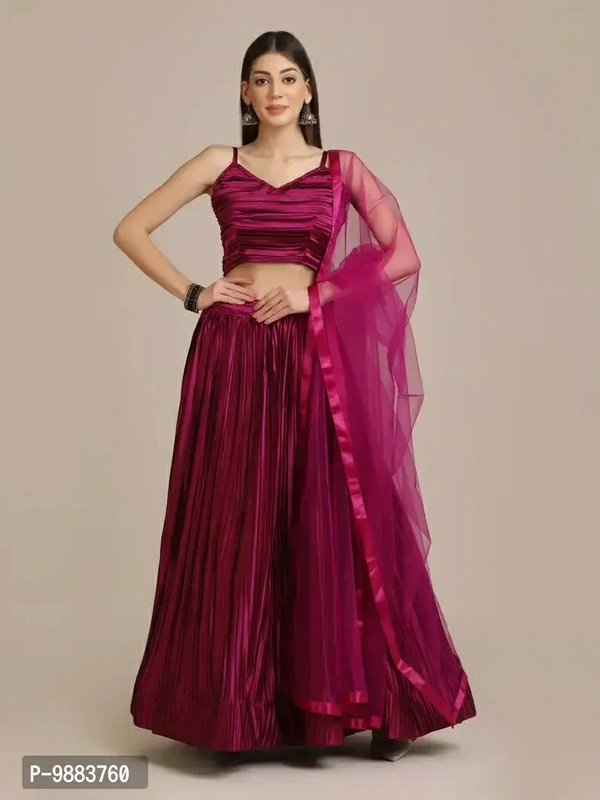 Women  Satin Silk Semi Stitched Lehenga Choli Fabric:  Satin Silk Type:  Semi StitchedWaist: 32.0 - 40.0 (in inches)Bust: 32.0 - 40.0 (in inches)Within 6-8 business days However, to find out an actual date of delivery, please enter your pin code.null