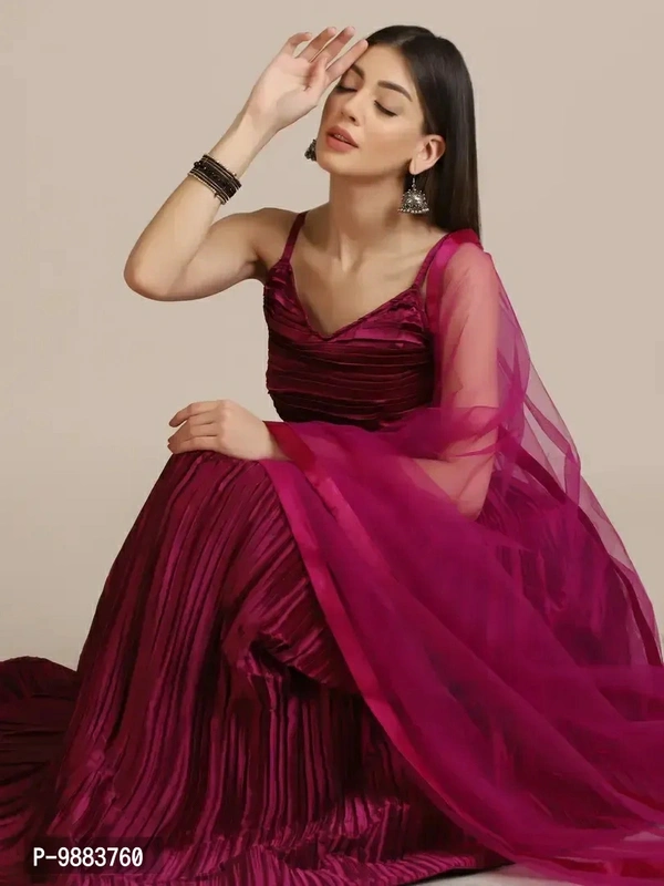 Women  Satin Silk Semi Stitched Lehenga Choli Fabric:  Satin Silk Type:  Semi StitchedWaist: 32.0 - 40.0 (in inches)Bust: 32.0 - 40.0 (in inches)Within 6-8 business days However, to find out an actual date of delivery, please enter your pin code.null