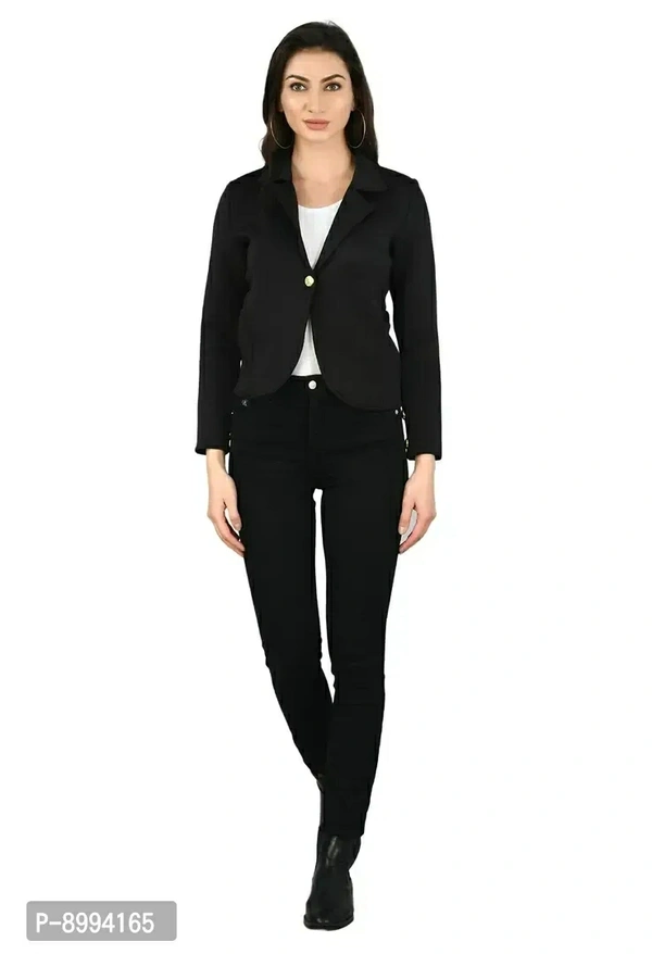 Fashion Hub Women Blazer BlackSize: LSM Type:  Blazers Style:  open front Design Type:  open front Color:  Black Closure:  Button Wash Care:  Machine WashWithin 6-8 business days However, to find out an actual date of delivery, please enter your pin code.• Ideal For -Women• Fabric-sandwich• Category-Blazer"Fashion Hub -Western wear is a an amalgamation of latest western trends, qua - M