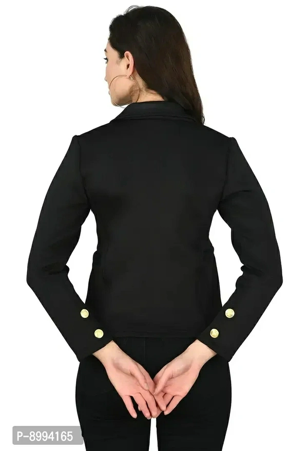 Fashion Hub Women Blazer BlackSize: LSM Type:  Blazers Style:  open front Design Type:  open front Color:  Black Closure:  Button Wash Care:  Machine WashWithin 6-8 business days However, to find out an actual date of delivery, please enter your pin code.• Ideal For -Women• Fabric-sandwich• Category-Blazer"Fashion Hub -Western wear is a an amalgamation of latest western trends, qua - M
