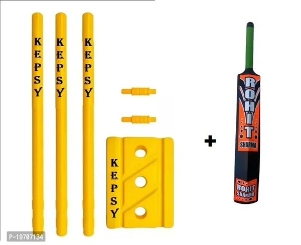 Kepsy K08 Combo of Plastic Bat and Heavy Plastic Cricket Large Stumps Set - 3 Stumps + 2 Bails + 1 Stand (Yellow)(Plastic Wicket Set)Within 6-8 business days However, to find out an actual date of delivery, please enter your pin code.Kepsy K08 Combo of Plastic Bat and Heavy Plastic Cricket Large Stumps Set - 3 Stumps + 2 Bails + 1 Stand (Yellow)(Plastic Wicket Set)