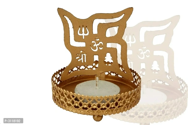 Swastik Shadow Tealight Candle HolderWithin 6-8 business days However, to find out an actual date of delivery, please enter your pin code.Material: Iron Color: Golden Exquisite Tea Light Candle Holder, just enlighten the candle place the concept near wall adjust distance . Wow! The enlarged shadow formed on back side is spellbonding.