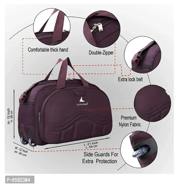 LEXCORP 60 L Duffel bag Regular CapacityWithin 6-8 business days However, to find out an actual date of delivery, please enter your pin code.LEXCORP 60 L Duffel bag Regular Capacity