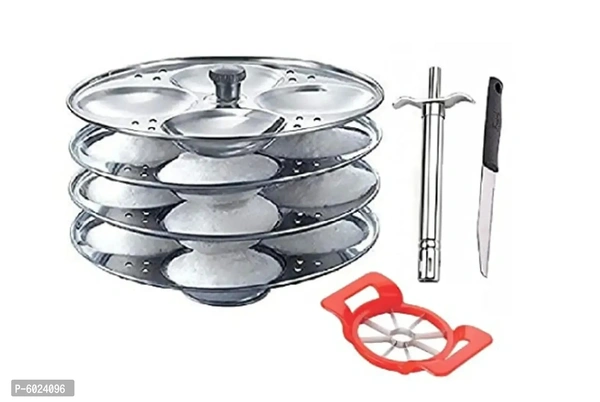 4 Plate Idli Maker Stand (16 Slot), Plastic Apple Cutter with Stainless Steel Gas Lighter and Knife Type:  Other Material:  OtherLength: 10.0 (in cm)Width: 6.0 (in cm)Height: 10.0 (in cm)Within 7-9 business days However, to find out an actual date of delivery, please enter your pin code.* 4 Plate Idli Maker Stand (16 Slot), Plastic Apple Cutter/Slicer with Stainless Steel Gas Light