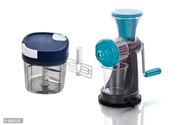 Manual juicer and Handy Chopper Type:  Other Material:  OtherLength: 10.0 (in cm)Width: 6.0 (in cm)Height: 10.0 (in cm)Within 7-9 business days However, to find out an actual date of delivery, please enter your pin code.* Manual juicer and Handy Chopper *Made from Strong Stainless Steel.*Best for everyday use *Easy to use amp; Clean.* Itrsquo;s very easy to clean and dishwasher saf