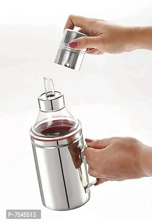 Stainless Steel Nozzle Oil Dispenser 1 Litre Silver | Oil Container | Oil Pourer | Oil Pot | Oil Can | Oil Bottle with Handle Pack of 2 Type:  Other Material:  Stainless SteelWithin 6-8 business days However, to find out an actual date of delivery, please enter your pin code.Stainless Steel Nozzle Oil Dispenser 1 Litre Silver | Oil Container | Oil Pourer | Oil Pot | Oil Can | Oil B