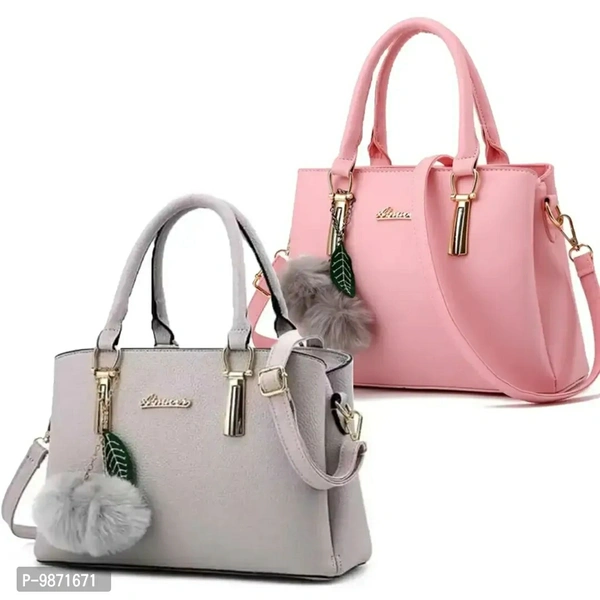 Classic PU Solid Handbags for Women, Pack of 2 Color:  Multicoloured Material:  PULength: 7.8 (in inches)Width: 1.1 (in inches)Height: 9.8 (in inches)Within 7-9 business days However, to find out an actual date of delivery, please enter your pin code.Classic PU Solid Handbags for Women, Pack of 2