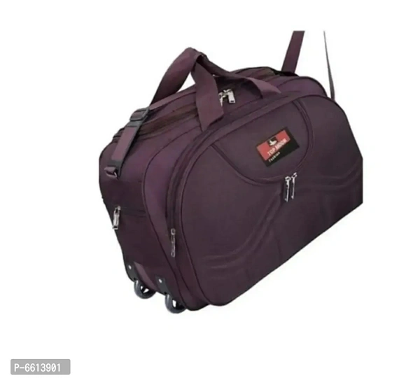 DUFFEL BAG Type:  Regular Size Style:  Solid Material:  PolyesterWithin 6-8 business days However, to find out an actual date of delivery, please enter your pin code.60 L Strolley Duffel Bag - (Expandable) super premium heavy duty 60L polyester lightweight luggage bag Duffel Strolley Bag