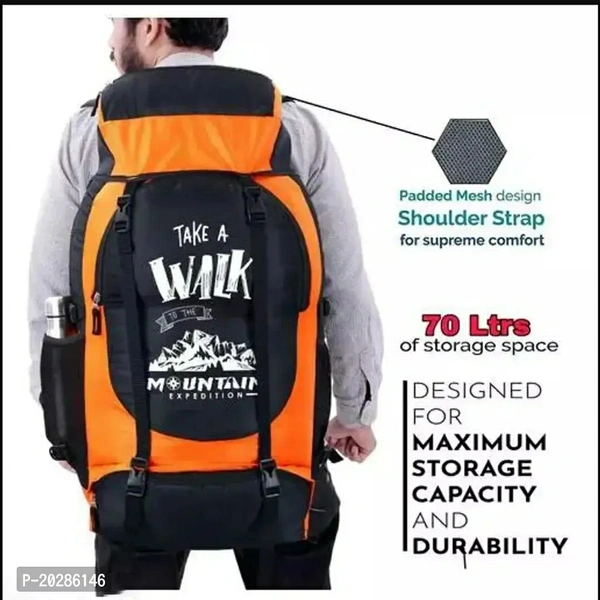 Adventure Series Waterproof Trekking Hiking Travel Bag with Shoe Compartment Rucksack - 60Within 6-8 business days However, to find out an actual date of delivery, please enter your pin code.JHOLAWALA 70L Waterproof Rucksack is suitable for outdoor camps trekking tour travel hiking adventure biking Mountaineering etc. Made of lightweight materials with durability and utmost comfort