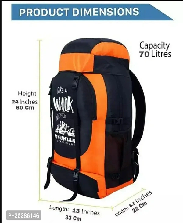 Adventure Series Waterproof Trekking Hiking Travel Bag with Shoe Compartment Rucksack - 60Within 6-8 business days However, to find out an actual date of delivery, please enter your pin code.JHOLAWALA 70L Waterproof Rucksack is suitable for outdoor camps trekking tour travel hiking adventure biking Mountaineering etc. Made of lightweight materials with durability and utmost comfort