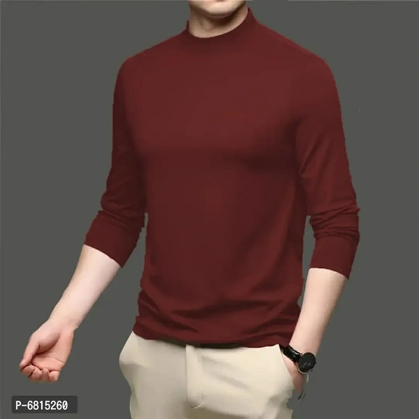 Lime Mens full sleeves turtle neck/high neck t shirtSize: SMLXL Color:  Maroon Fabric:  Polyester Type:  Tees Style:  Solid Design Type:  High Neck TeesWithin 6-8 business days However, to find out an actual date of delivery, please enter your pin code.Lime Full Sleeves Turtle neck/high neck T shirt polyester lycra t shirt Slim Fit t shirt Casual wear T shirt you can Wear it with j - S