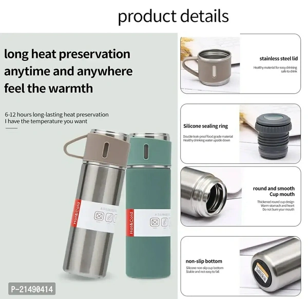 AZANIA Thermosteel 24 Hours Hot and Cold Water Bottle, 1 Piece, 500 ml, Silver | Leak Proof | Office Bottle | Gym | Home | Kitchen | Hiking | Trekking | Travel Bottle Type:  Water Bottles Material:  SteelWithin 6-8 business days However, to find out an actual date of delivery, please enter your pin code.Color: Silver; Material: Stainless Steel; Package Contents: 1 - Piece Duo Dlx T