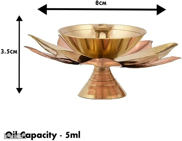 Brass Diya Deepak Oil Lamp Small Lotus Kamal Shape for Home TempleWithin 6-8 business days However, to find out an actual date of delivery, please enter your pin code.Happy Arts offers you Akhand Diya made by brass. It is Ideal for creating calm and meditative atmosphere in your puja room. Happy Arts Akhand Diya is great choice for personal use and also can be used as a gift.