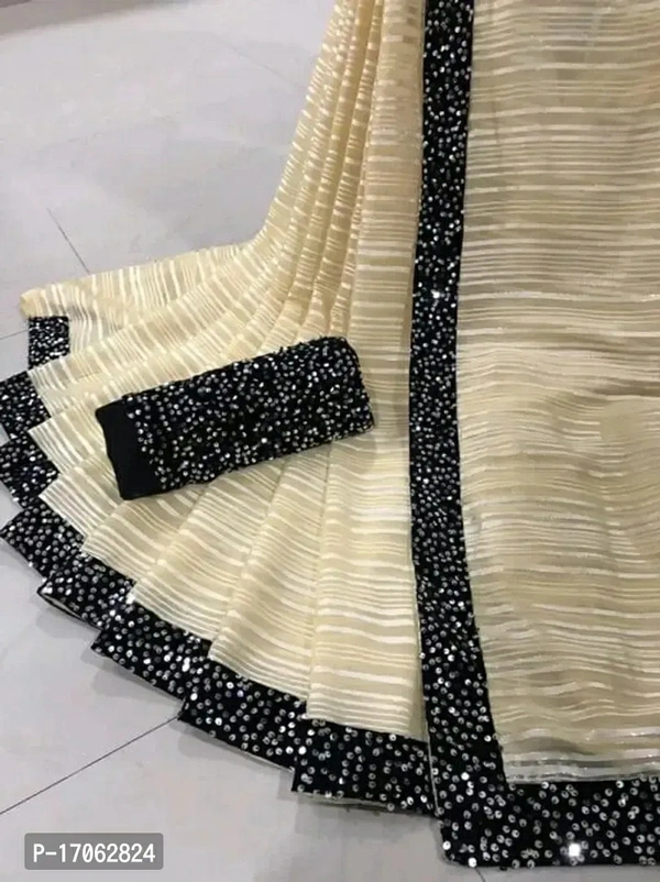 Beautiful Cream Georgette Women Saree with Running Blouse Color:  Cream Fabric:  Georgette Type:  Saree with Blouse piece Style:  Self PatternSaree Length: 5.5 (in metres)Blouse Length: 0.8 (in metres)Within 6-8 business days However, to find out an actual date of delivery, please enter your pin code.Party Wear Wet Less Georgette Sarees With Blouse Piece