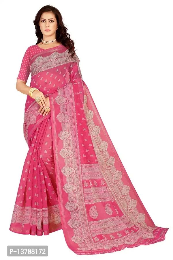 Women Fancy Chanderi Printed Saree with Blouse piece Fabric:  Chanderi Cotton Type:  Saree with Blouse piece Style:  PrintedSaree Length: 5.5 (in metres)Blouse Length: 0.8 (in metres)Within 6-8 business days However, to find out an actual date of delivery, please enter your pin code.