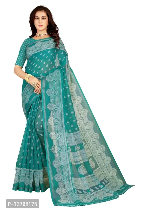 Women Fancy Chanderi Printed Saree with Blouse piece Fabric:  Chanderi Cotton Type:  Saree with Blouse piece Style:  PrintedSaree Length: 5.5 (in metres)Blouse Length: 0.8 (in metres)Within 6-8 business days However, to find out an actual date of delivery, please enter your pin code.