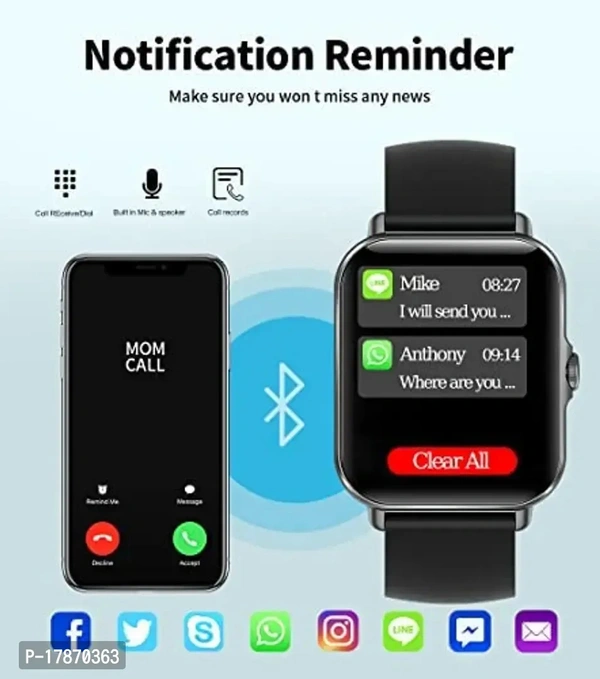 T 500 Smart Watch for Men, Women, Girls, Boys Unisex with Calling  Notification Activity Tracker Band for iOS  Android/Smart Watch for All Smart Phones Black Warranty Description:  Manual EntryWeight: 0.1 (in kgs)Within 6-8 business days However, to find out an actual date of delivery, please enter your pin code.T 500 Calling function makes your work easy and smooth without any hin