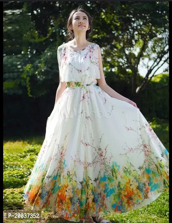 Women Stylish Georgette A-Line GownSize: XSSMLXL2XL3XL Color:  Multicoloured Fabric:  Georgette Pack Of:  Single Type:  Stitched Style:  Printed Design Type:  Indo-western Occasion:  CasualWithin 3-5 business days However, to find out an actual date of delivery, please enter your pin code.PRESENTING BY H P FAB LATTEST WESTER WEAR PRODUCT OF SHAHI GOWN - M